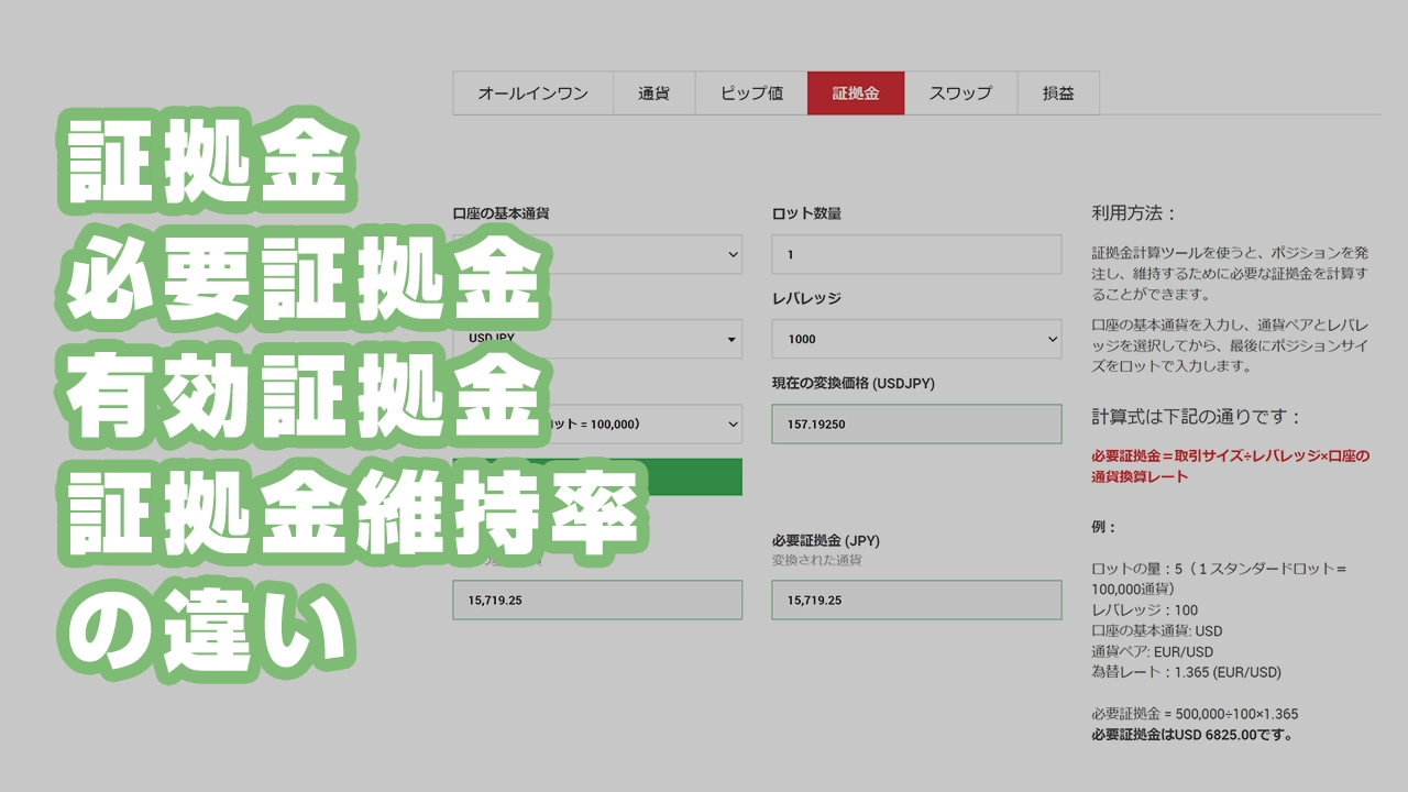 FXの証拠金とは 必要証拠金・有効証拠金・維持率の違いを解説