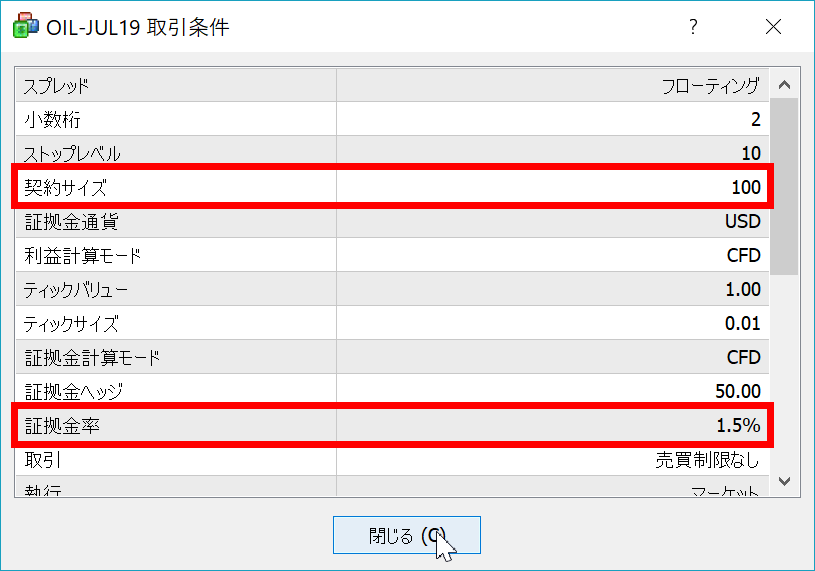 MT4/MT5の各銘柄の仕様からも確認可能