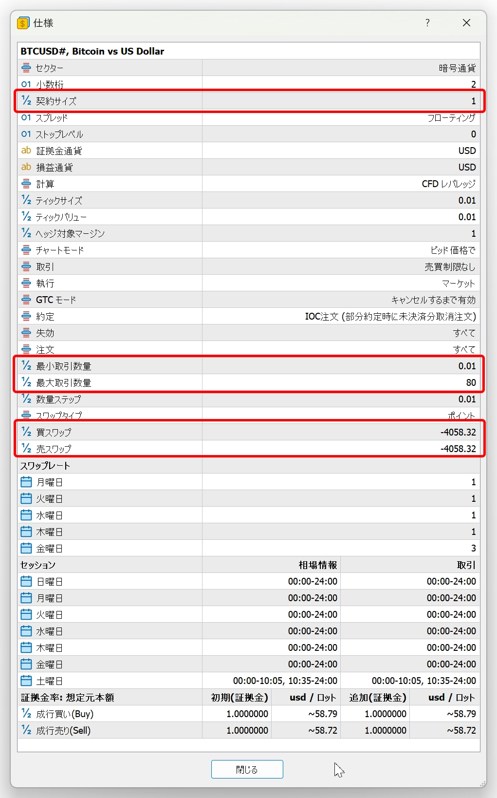 取引条件の表示