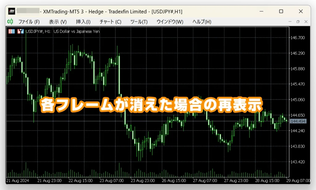 MT4/MT5の各フレームが消えた場合の再表示方法